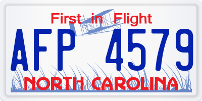 NC license plate AFP4579