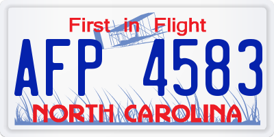 NC license plate AFP4583