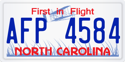 NC license plate AFP4584