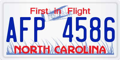 NC license plate AFP4586