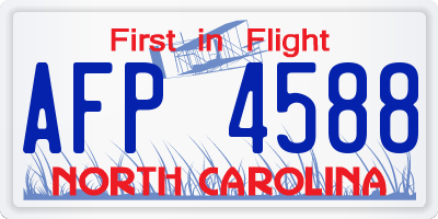 NC license plate AFP4588