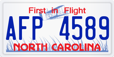 NC license plate AFP4589