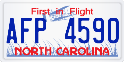 NC license plate AFP4590