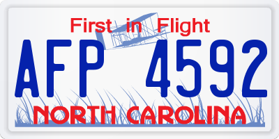 NC license plate AFP4592