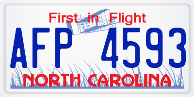 NC license plate AFP4593