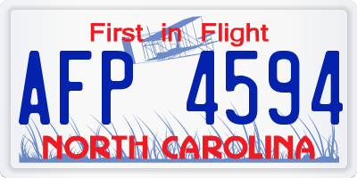 NC license plate AFP4594