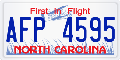 NC license plate AFP4595