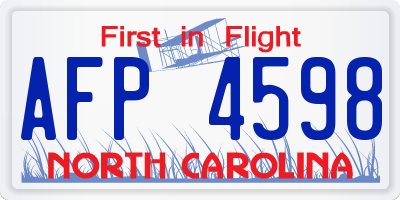 NC license plate AFP4598