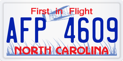 NC license plate AFP4609