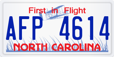NC license plate AFP4614