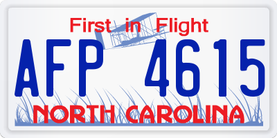 NC license plate AFP4615