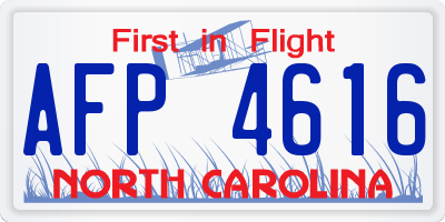 NC license plate AFP4616