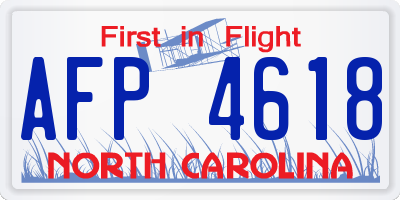 NC license plate AFP4618