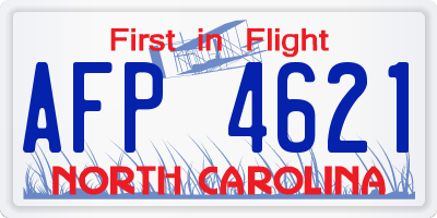 NC license plate AFP4621