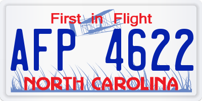NC license plate AFP4622