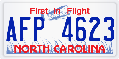NC license plate AFP4623