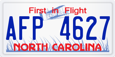NC license plate AFP4627