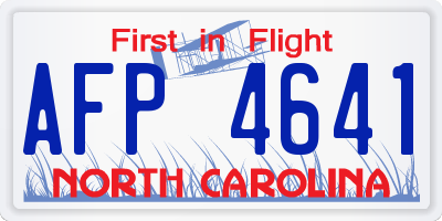 NC license plate AFP4641