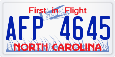 NC license plate AFP4645