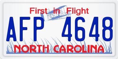 NC license plate AFP4648