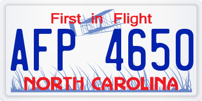 NC license plate AFP4650