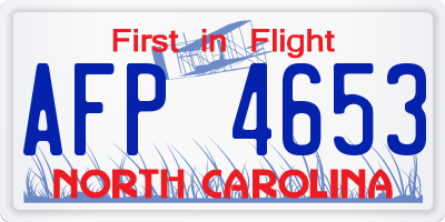 NC license plate AFP4653