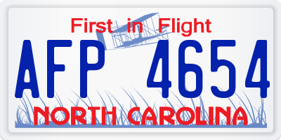 NC license plate AFP4654