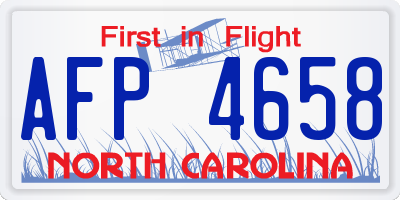 NC license plate AFP4658