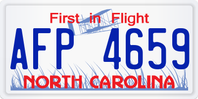 NC license plate AFP4659