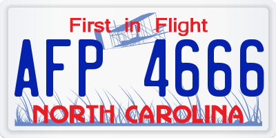 NC license plate AFP4666