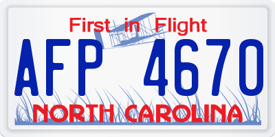 NC license plate AFP4670