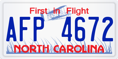 NC license plate AFP4672
