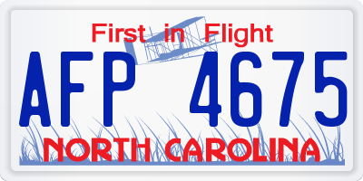 NC license plate AFP4675