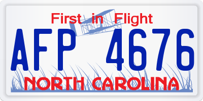 NC license plate AFP4676