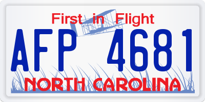 NC license plate AFP4681