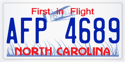 NC license plate AFP4689