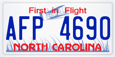 NC license plate AFP4690
