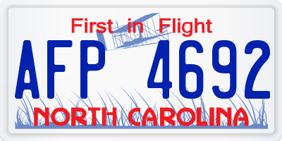 NC license plate AFP4692