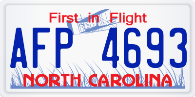 NC license plate AFP4693