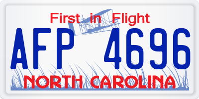 NC license plate AFP4696
