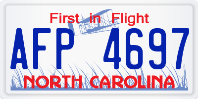 NC license plate AFP4697