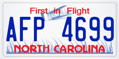 NC license plate AFP4699