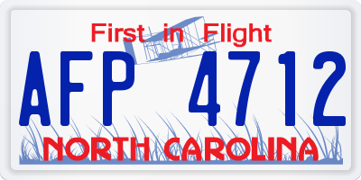NC license plate AFP4712