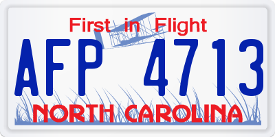 NC license plate AFP4713