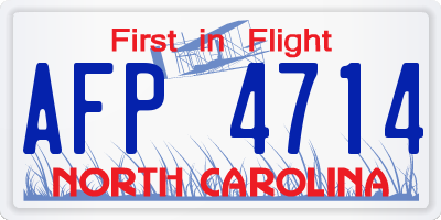 NC license plate AFP4714