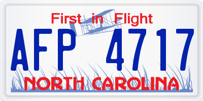 NC license plate AFP4717