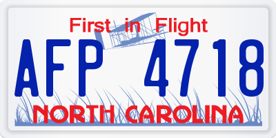 NC license plate AFP4718
