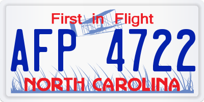 NC license plate AFP4722