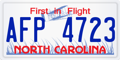 NC license plate AFP4723