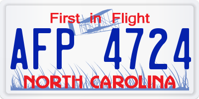 NC license plate AFP4724